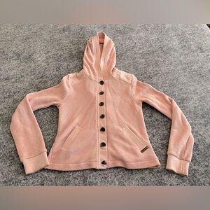 Cute Pink ROXY Knitted Button Down Sweater Size Small
